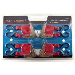 4-pc. 15' x 1" Ratchet Tie Down