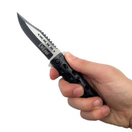 ABS Spring Assisted Rescue Knife (Color: Carbon Fiber)