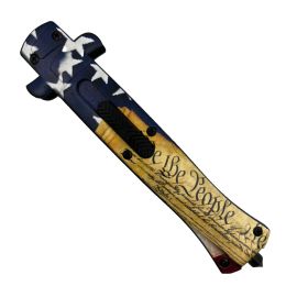Ultralite ABS Automatic OTF Stiletto Knife (Color: Damascus)