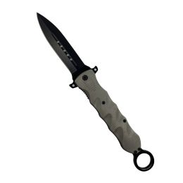 6" Finger Loop Knife With ABS Handle (Color: Grey Snake)