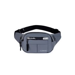Men's Chest Bag Large Capacity Waist Bag Messenger Bag (Color: Grey)