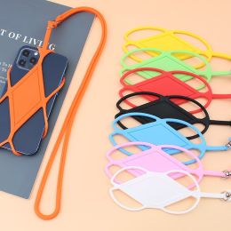 2pcs Cell Phone Lanyard Holder For Around The Neck; for holidays; beach activities; swimming; Silicone Lanyard; Adjustable Phone Lanyards (Color: ORANGE)